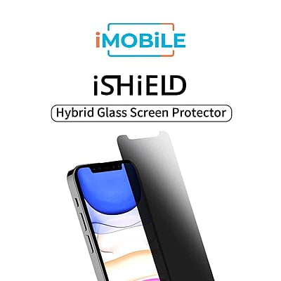 iShield Shatterproof Hybrid Glass Screen Protector, iPhone 13 Pro Max / 14 Plus [Privacy]