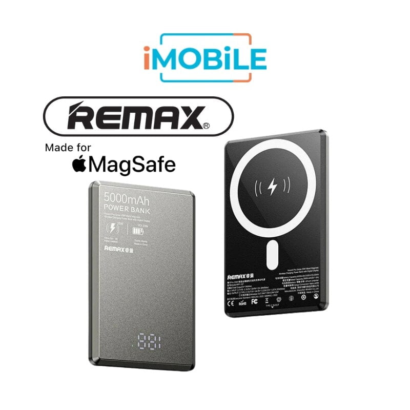 REMAX Vocard Pro Series MagSafe Magnetic Wireless Charging Power Bank [RPP-107] [5000 mAh] [1 Ports + Wireless MagSafe]