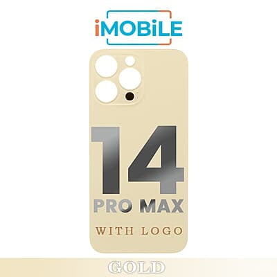 iPhone 14 Pro Max Compatible Back Cover Glass with Big Camera Hole [Gold]