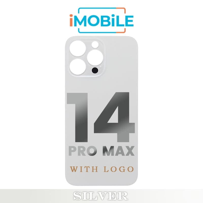 iPhone 14 Pro Max Compatible Back Cover Glass with Big Camera Hole [Silver]