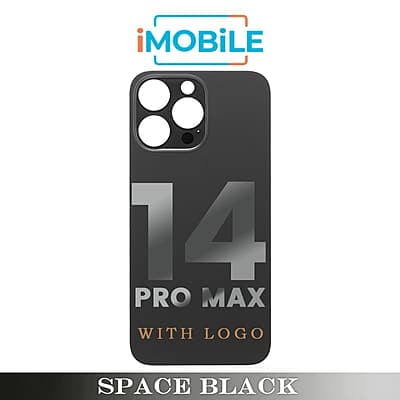 iPhone 14 Pro Max Compatible Back Cover Glass with Big Camera Hole [Space Black]