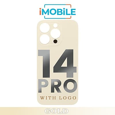 iPhone 14 Pro Compatible Back Cover Glass with Big Camera Hole [Gold]