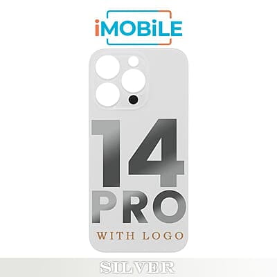 iPhone 14 Pro Compatible Back Cover Glass with Big Camera Hole [Silver]