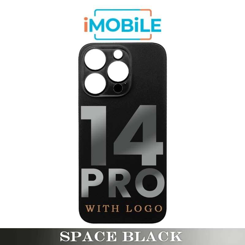 iPhone 14 Pro Compatible Back Cover Glass with Big Camera Hole [Space Black]