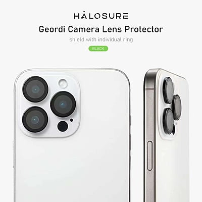 Halosure Geordi Rear Camera Lens Armour Protector (Anti-Reflection), iPhone 16 Pro / 16 Pro Max