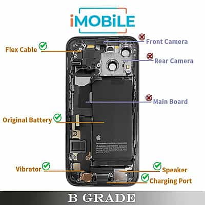 iPhone 13 Mini Compatible Back Housing [Original] [B Grade][White]