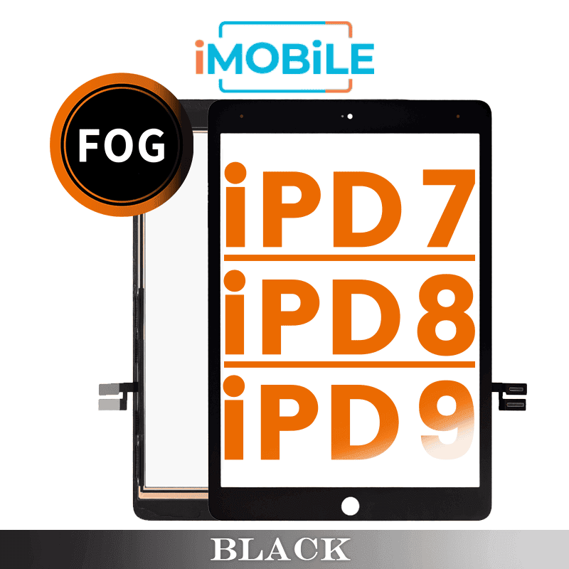 iPad 7 (2019) / iPad 8 (2020) / iPad 9 (2021) (10.2 Inch) Compatible Touch Digitizer Screen [FOG] [Black]