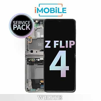 Samsung Galaxy Z Flip 4 5G (F721) Compatible Main LCD Digitizer Screen [Service Pack] [White]