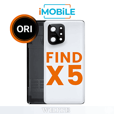 OPPO Find X5 Compatible Back Cover with Frame [Original] [White]