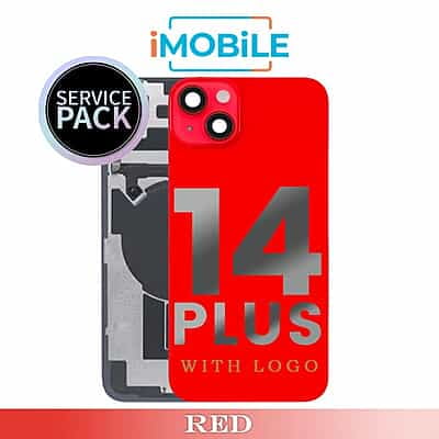 iPhone 14 Plus Compatible Back Cover Glass [Service Pack] [Red]