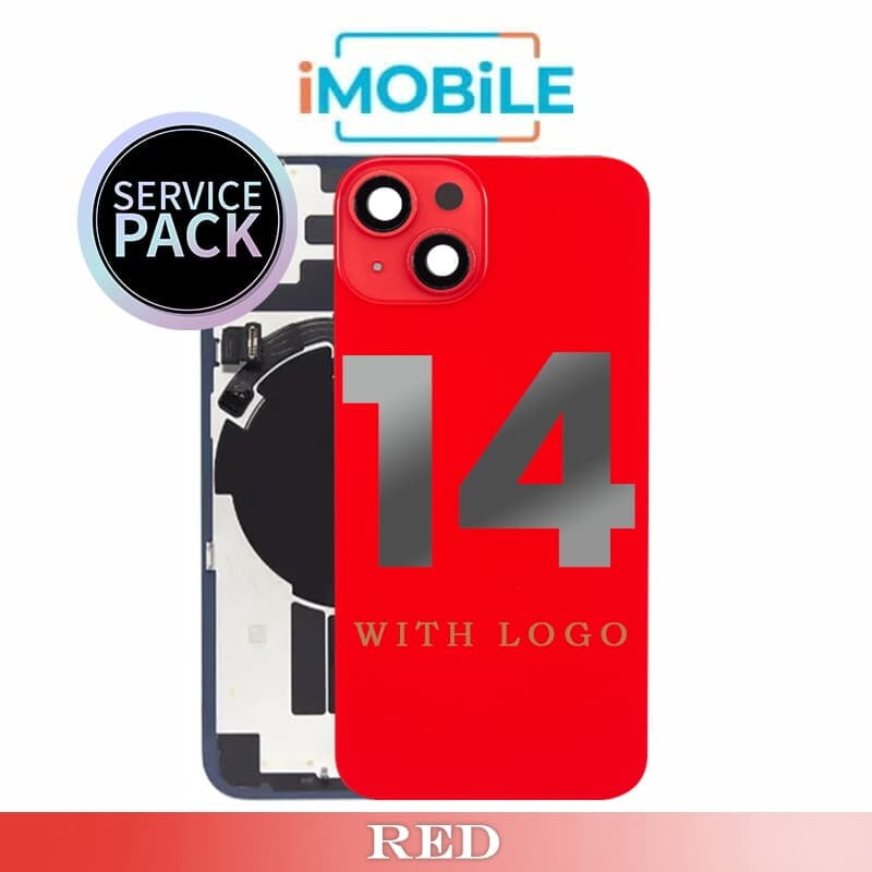 iPhone 14 Compatible Back Cover Glass [Service Pack] [Red]