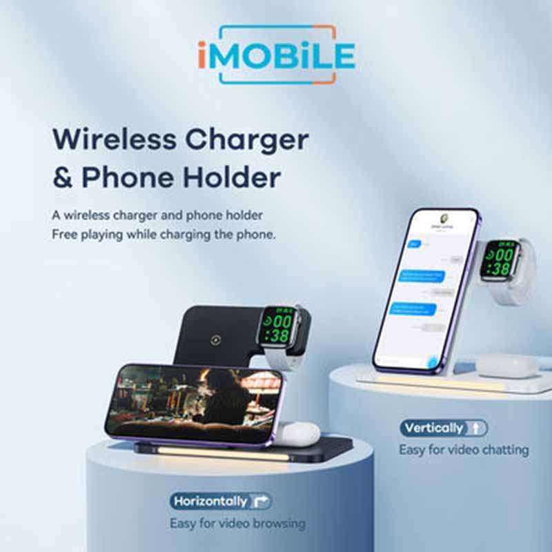 Remax [RP-W70] High Power 3 in 1 Foldable Wireless Charger, 22W