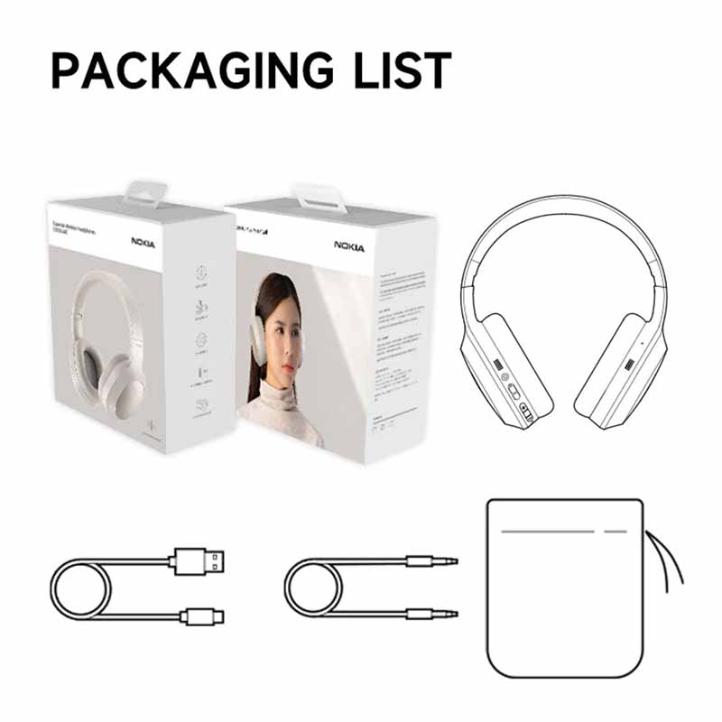 Nokia Essential Wireless Headphones [E1200ANC] - Active Noise Cancelling