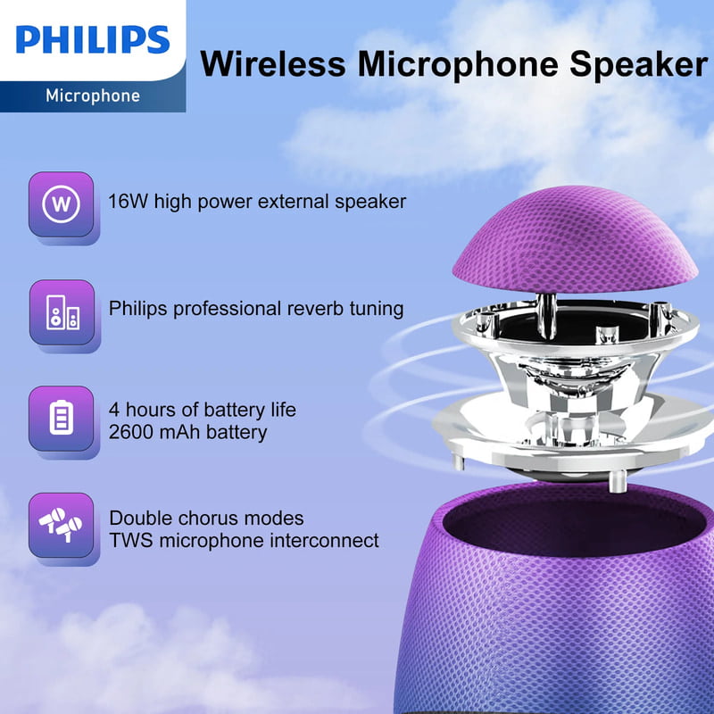 [Marketplace] Philips Wireless Bluetooth Microphone For Karaoke / Speaker Handheld Mic Blue DLM9318CU