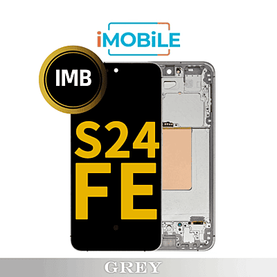 Samsung Galaxy S24 FE (S721) (Soft OLED) LCD and Toush Digitizer Screem with Frame [IMB] [Grey]