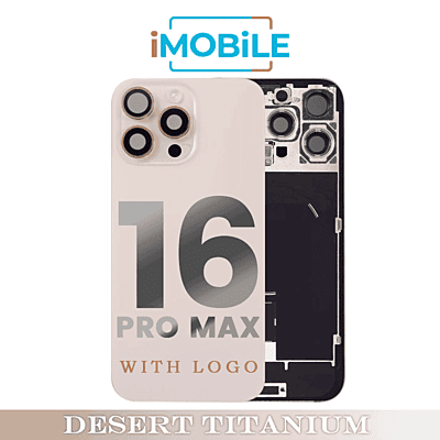 iPhone 16 Pro Max Compatible Back Cover Glass Assembly with MagSafe and Wireless [Desert Titanium]