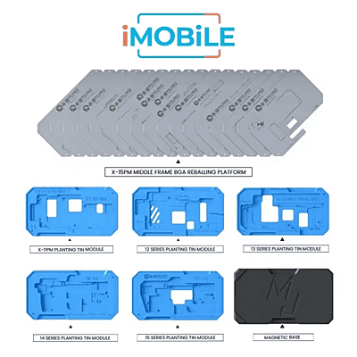 MiJing Z20 Pro Motherboard Location Board and Universal Magnetic Base For iPhone X-15 Pro Max Middle Layer Reballing Soldering Platform Tools [One Full Set]