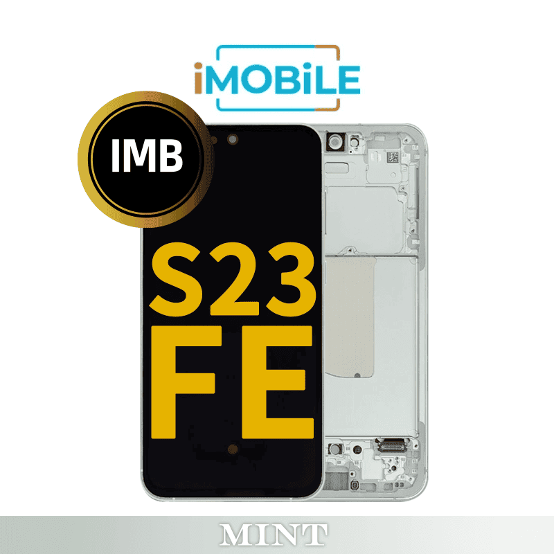 Samsung Galaxy S23 FE (Soft OLED) LCD and Toush Digitizer Screem with Frame [IMB] [Mint]