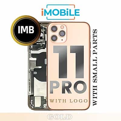 iPhone 11 Pro Compatible Back Housing with Small Parts [IMB] [Gold]