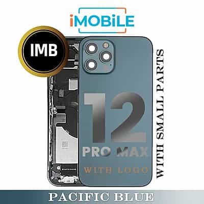 iPhone 12 Pro Max Compatible Back Housing with Small Parts [IMB] [Pacific Blue]