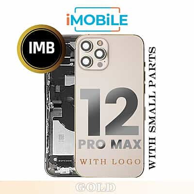 iPhone 12 Pro Max Compatible Back Housing with Small Parts [IMB] [Gold]