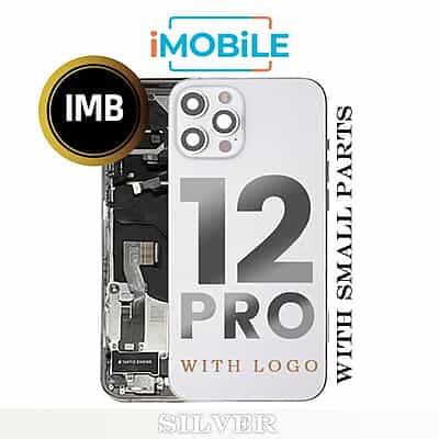 iPhone 12 Pro Compatible Back Housing with Small Parts [IMB] [Silver]