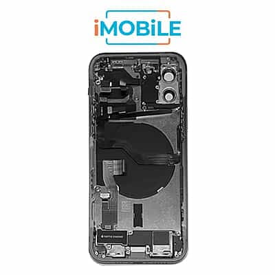 iPhone 12 Compatible Back Housing with Small Parts [IMB] [Black]