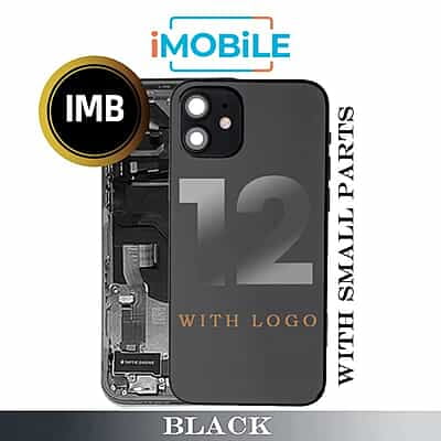 iPhone 12 Compatible Back Housing with Small Parts [IMB] [Black]