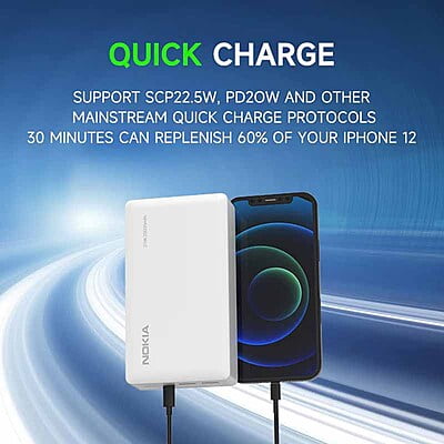 Nokia 20W Fast-charging Power Bank PD+QC [P6203-2] [20,000mAh] [3 Ports]