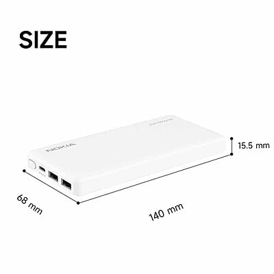 Nokia 20W Fast-charging Power Bank PD+QC [P6203-1] [10,000mAh] [3 Ports]