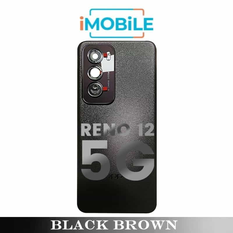 OPPO Reno 12 5G Compatible Back Cover with Lens [Black Brown]