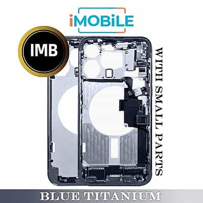 iPhone 15 Pro Max Compatible Back Housing with Small Parts [IMB] [Blue Titanium]