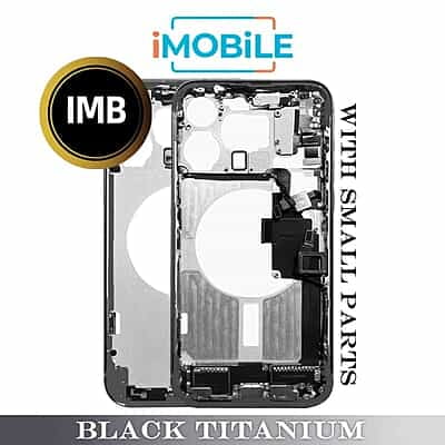 iPhone 15 Pro Max Compatible Back Housing with Small Parts [IMB] [Black Titanium]