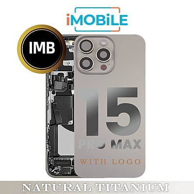 iPhone 15 Pro Max Compatible Back Housing with Small Parts [IMB] [Natural Titanium]