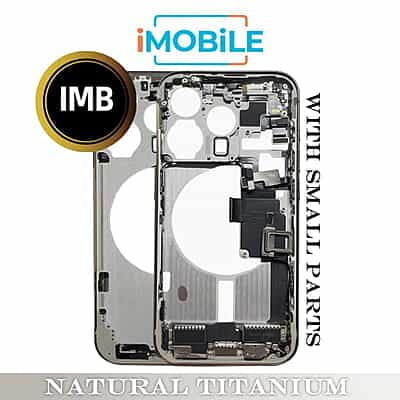 iPhone 15 Pro Compatible Back Housing with Small Parts [IMB] [Natural Titanium]