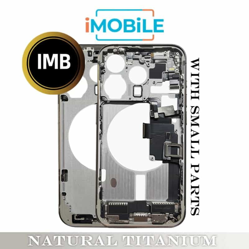 iPhone 15 Pro Compatible Back Housing with Small Parts [IMB] [Natural Titanium]