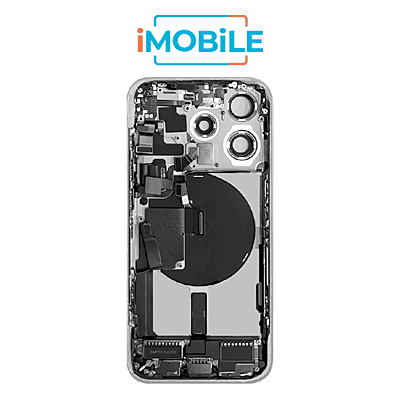 iPhone 15 Pro Compatible Back Housing with Small Parts [IMB] [White Titanium]