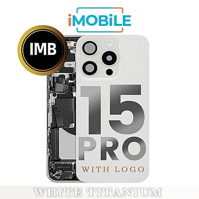 iPhone 15 Pro Compatible Back Housing with Small Parts [IMB] [White Titanium]