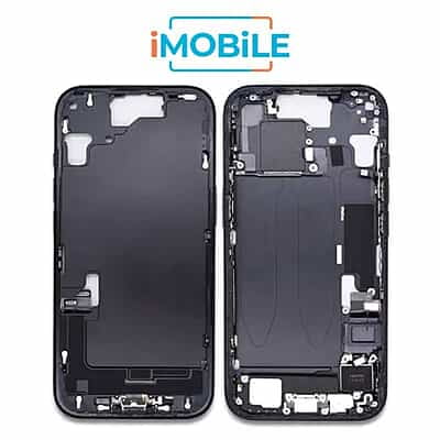 iPhone 15 Plus Compatible Back Housing With Small Parts [IMB] [Black]