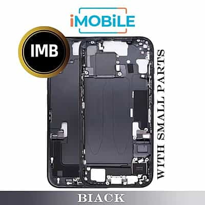 iPhone 15 Plus Compatible Back Housing With Small Parts [IMB] [Black]