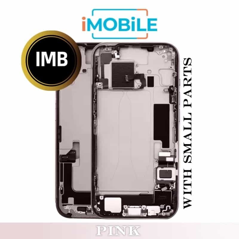 iPhone 15 Plus Compatible Back Housing With Small Parts [IMB] [Pink]