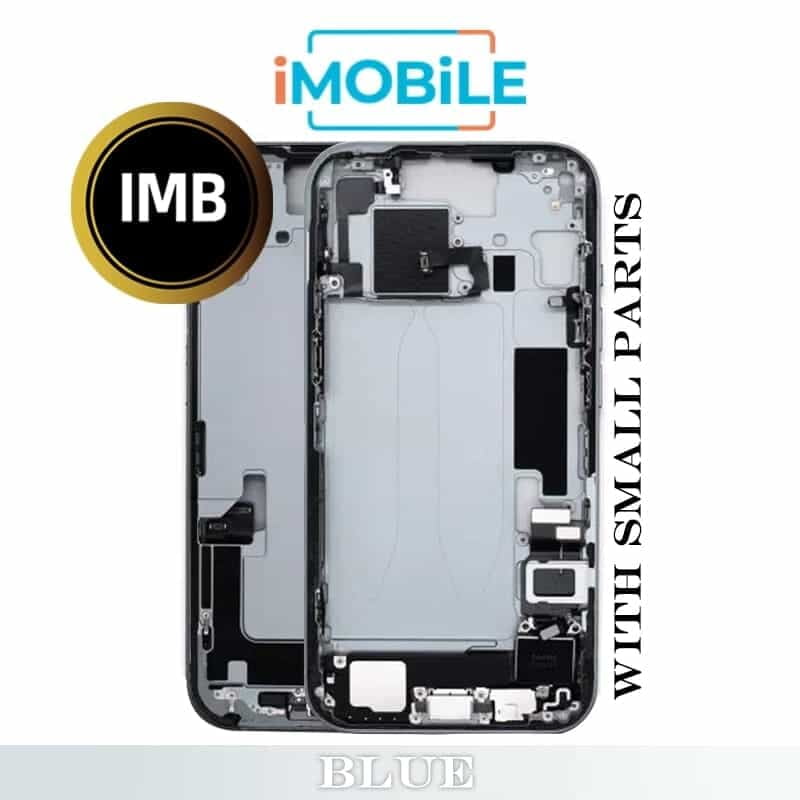 iPhone 15 Compatible Back Housing With Small Parts [IMB] [Blue]