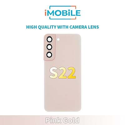 Samsung Galaxy S22 5G (S901) Back Glass [High Quality With Camera Lens] [Pink Gold]