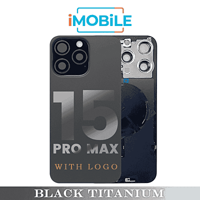 iPhone 15 Pro Max Compatible Back Cover Glass Assembly with MagSafe  and Wireless [Black Titanium]