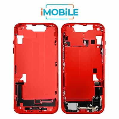 iPhone 14 Compatible Back Housing with Small Parts [IMB] [Red]