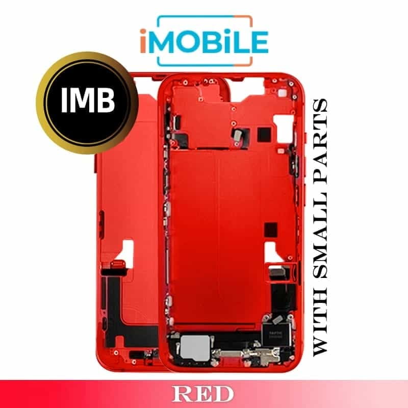 iPhone 14 Compatible Back Housing with Small Parts [IMB] [Red]