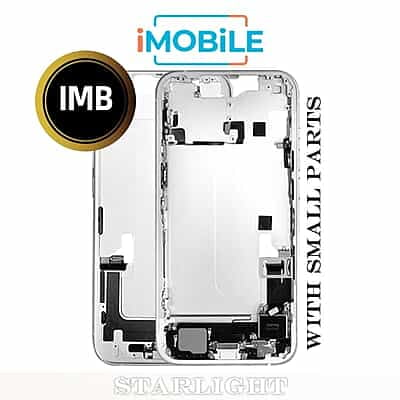 iPhone 14 Compatible Back Housing with Small Parts [IMB] [Starlight]