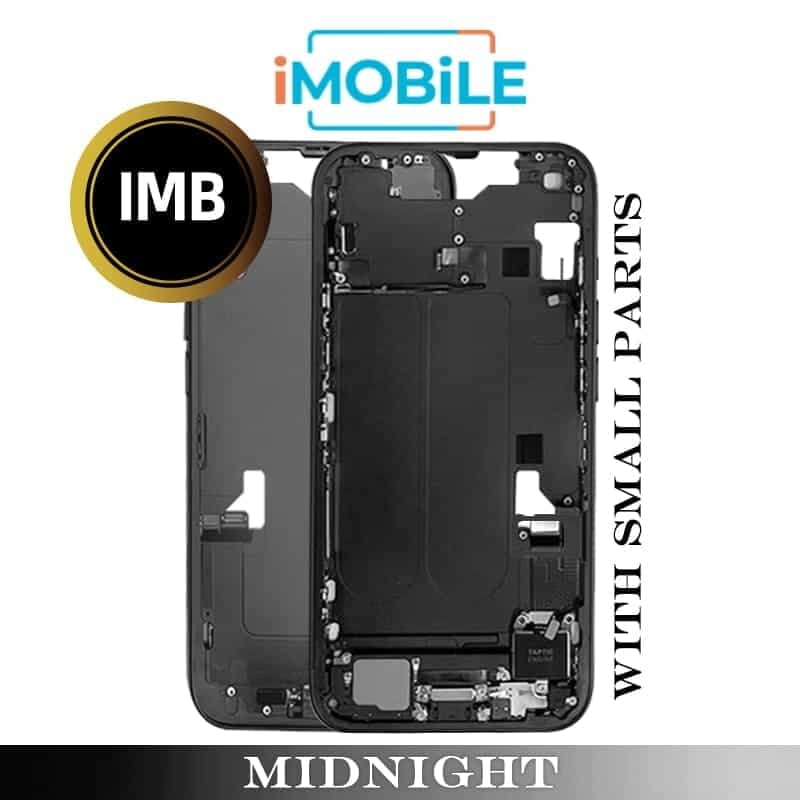 iPhone 14 Compatible Back Housing with Small Parts [IMB] [Midnight]