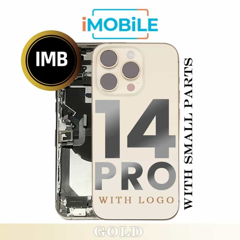 iPhone 14 Pro Compatible Back Housing With Small Parts [IMB] [Gold]