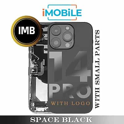 iPhone 14 Pro Compatible Back Housing With Small Parts [IMB] [Space Black]